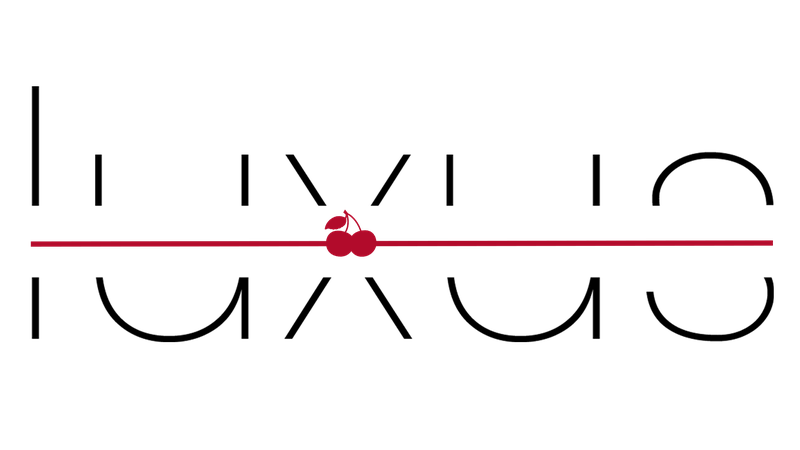 Logo mit stilisierter Schrift "LIVIO" in Schwarz und roter Linie mit Kirschsymbol in der Mitte.